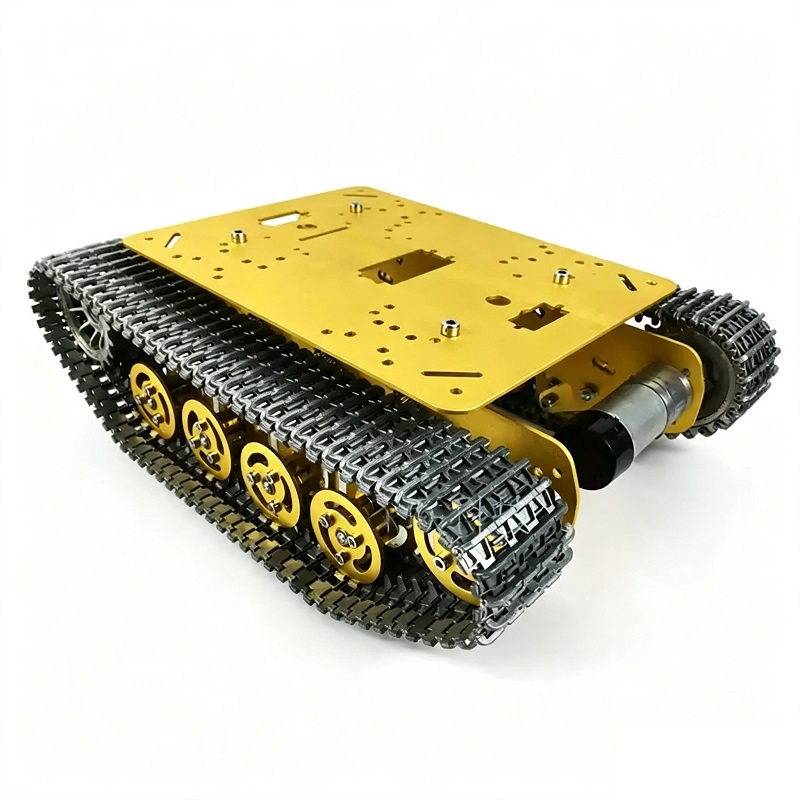 Full Metal Shock-Absorbing Tracked Robot Chassis